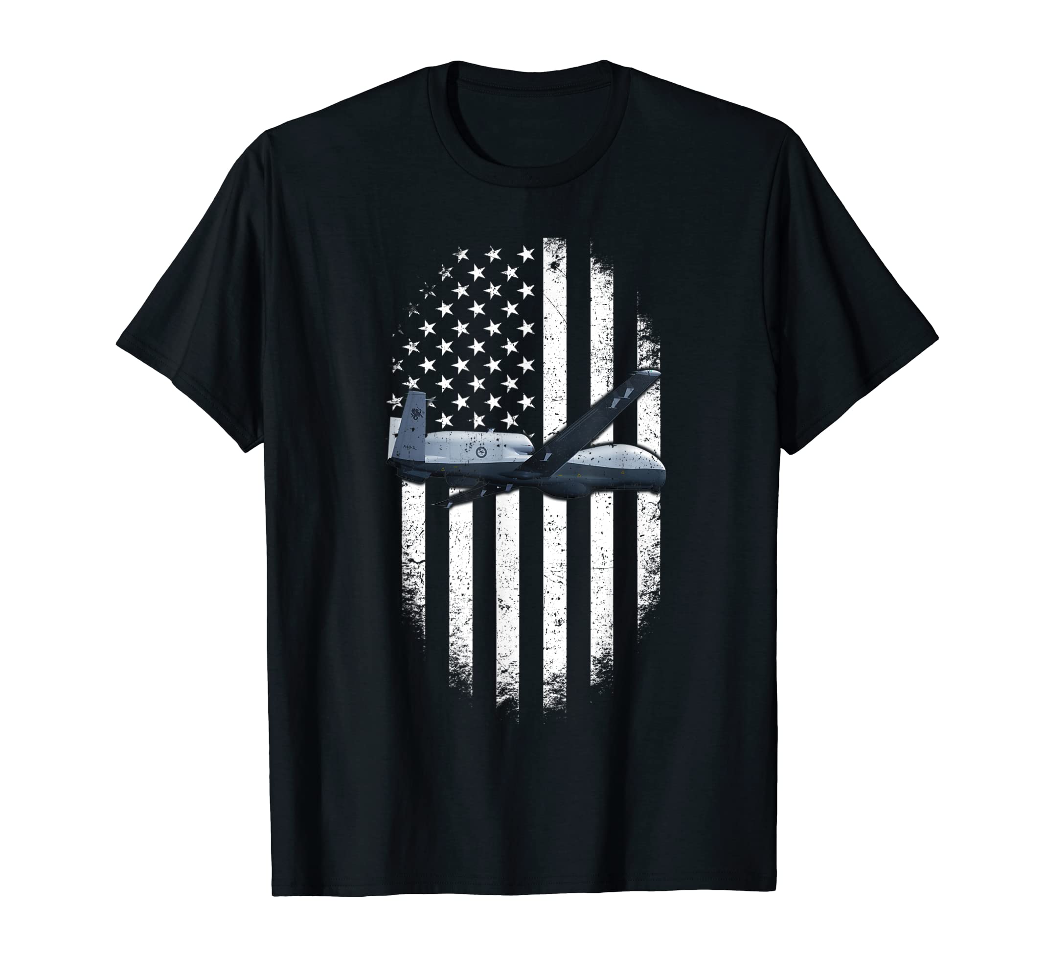 MQ-4C Triton Military Aircraft American Flag T-Shirt