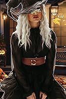 Vista 53 de TeeYee Cinturones de cuero elásticos renacentistas cintura elástica retro cinturón vintage moda medieval cinturón gancho cinturón Negro