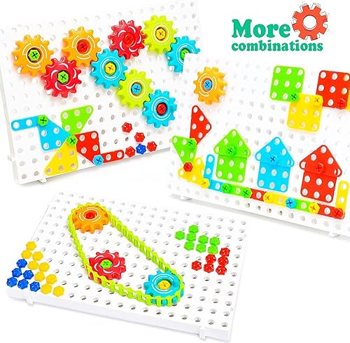 Miniatura 3 de ChuburD 177 piezas de juguetes de construcción para niños, juego de bloques de construcción entrelazados, caja de herramientas de juego para niños,