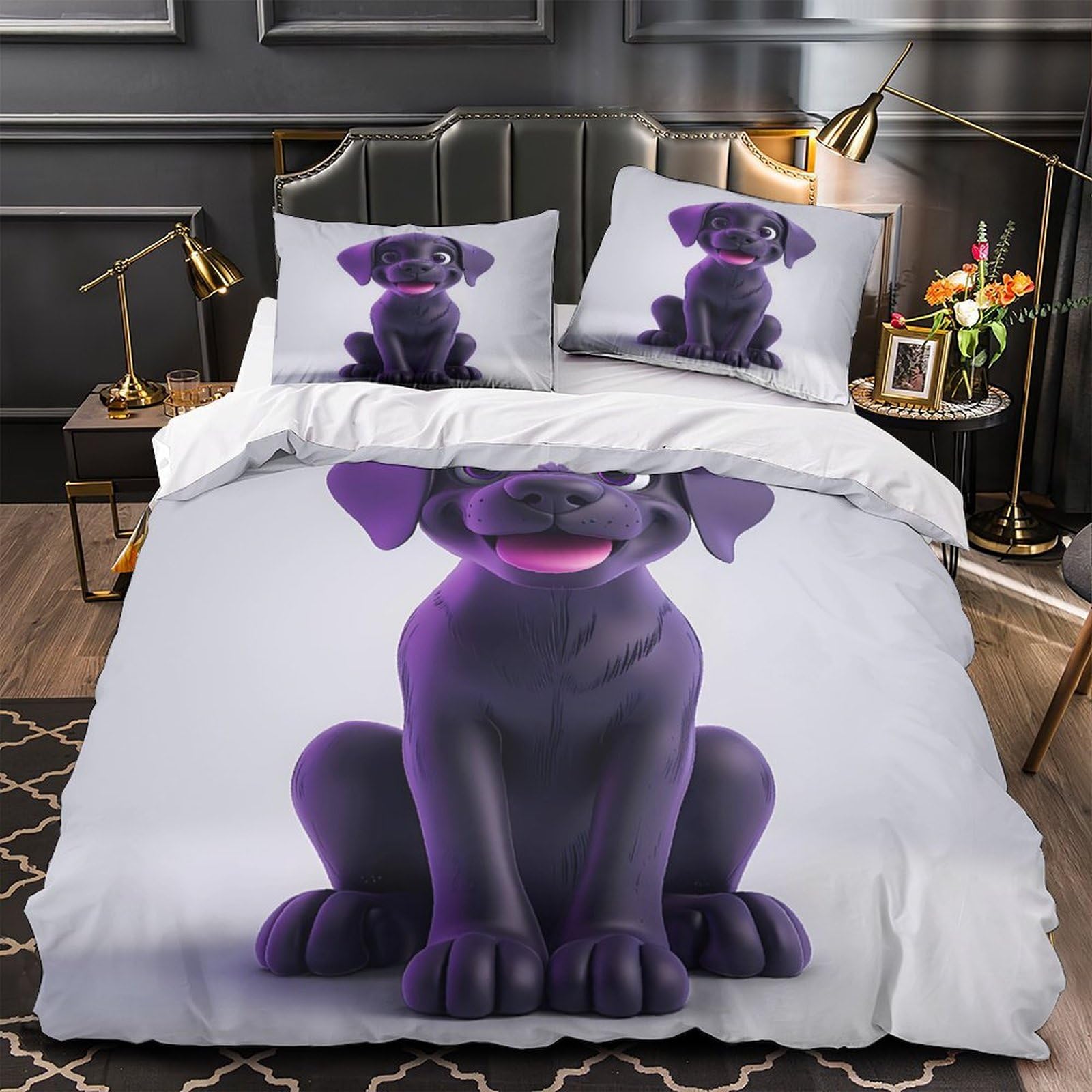 Housse de couette fleurs violettes en microfibre pour transformer votre chambre en oasis de calme