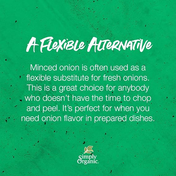 Simply Organic Minced White Onion, Certified Organic | 2.21 oz | Pack of 3 | Allium cepa