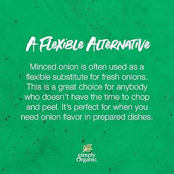 Simply Organic Minced White Onion, Certified Organic | 2.21 oz | Pack of 3 | Allium cepa