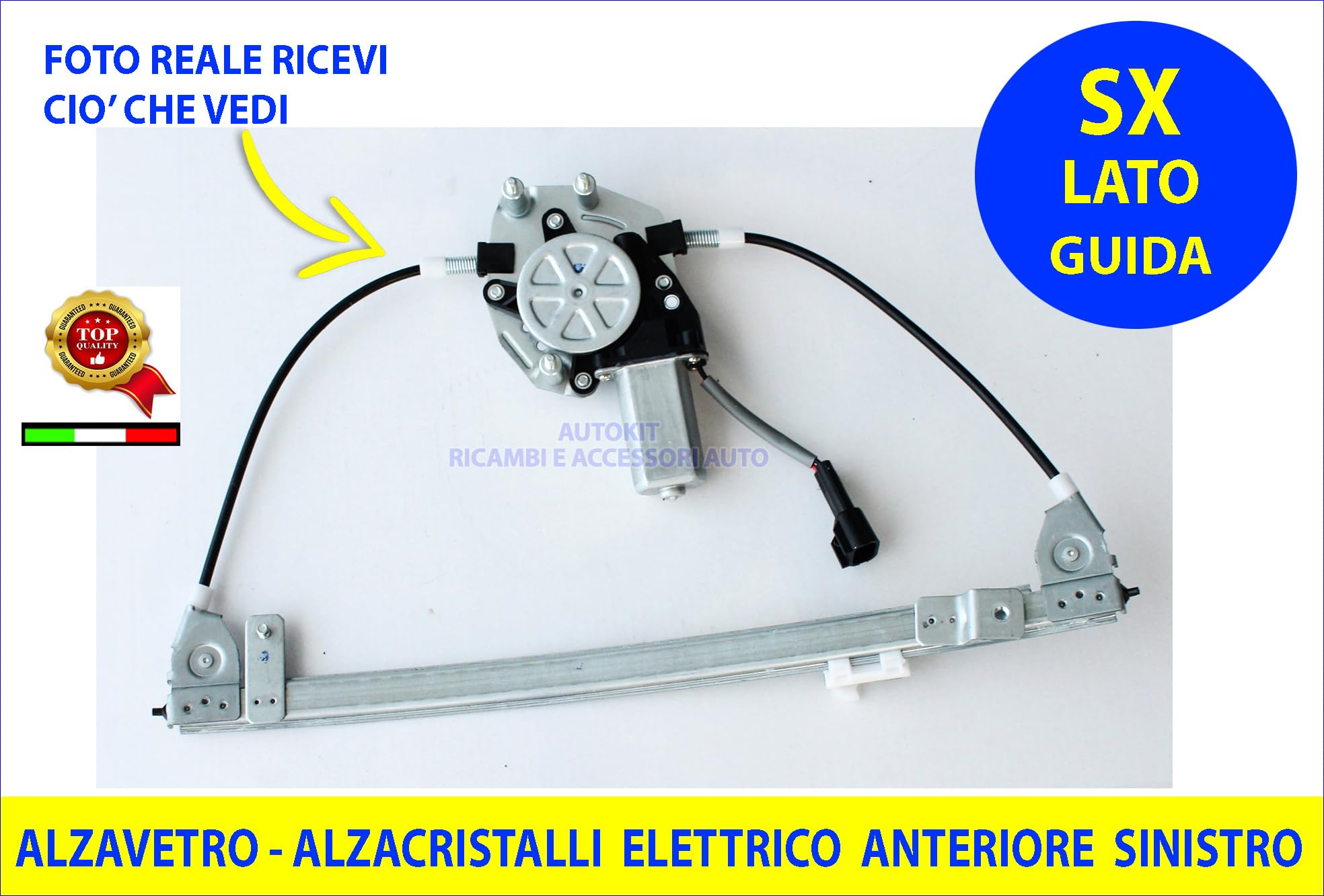 Generico Alzavetro Alzacristalli ELETTRICO Alza Vetro Anteriore Sinistro Lato Guida Specifico per 147 prodotte 2000 in poi - WAR110-L - P00046S