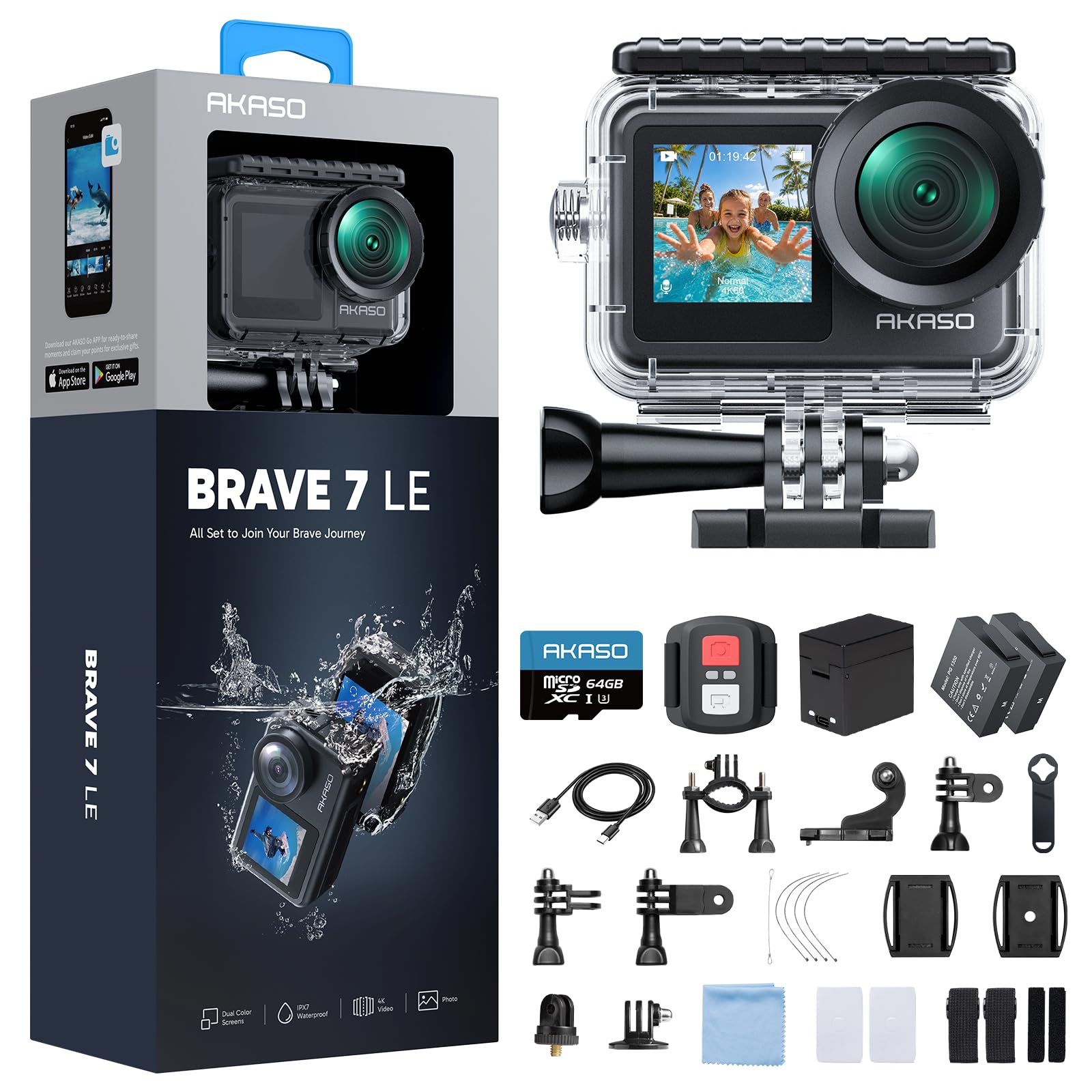 AKASO Brave 7 LE 4K30fps Action Camera