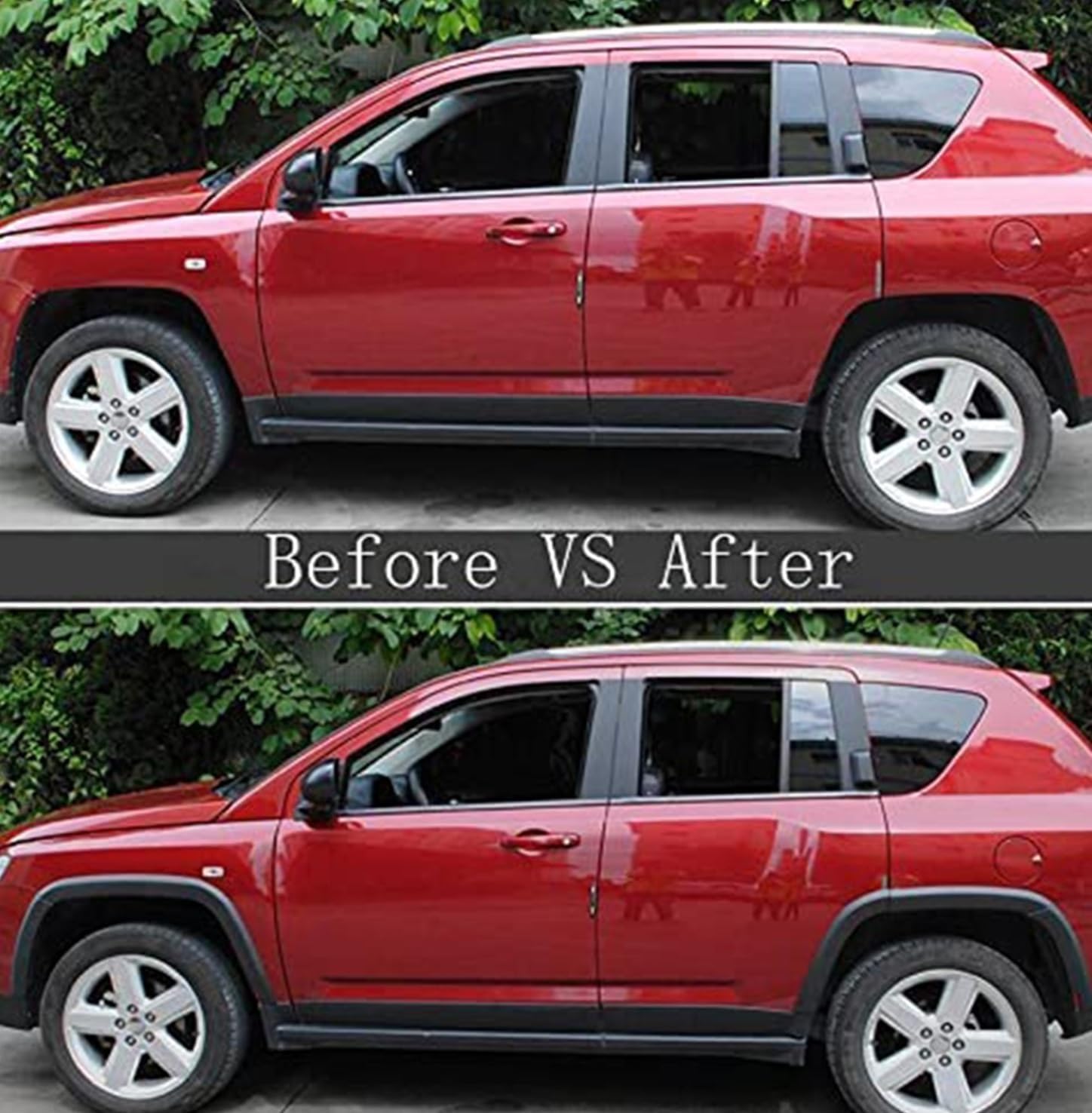 Compatible with Jeep Compass 2011-2018 Car Wheel Eyebrow Trim Stickers 10Pcs/Set Front & Rear Wheels Fender Flares Cover Car Styling