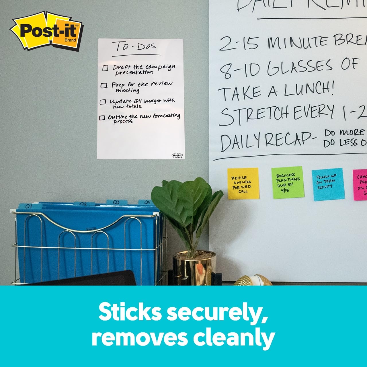 Post-it Trocken abwischbare Blätter, 30 Blatt/Packung, Instant Whiteboard, 17,8 x 28,7 cm (DEFSheets-30PK)