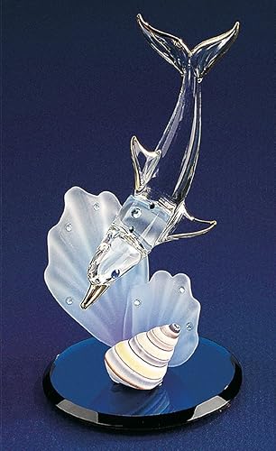 Miniatura 2 de Glass Baron Figura de delfín y coral azul