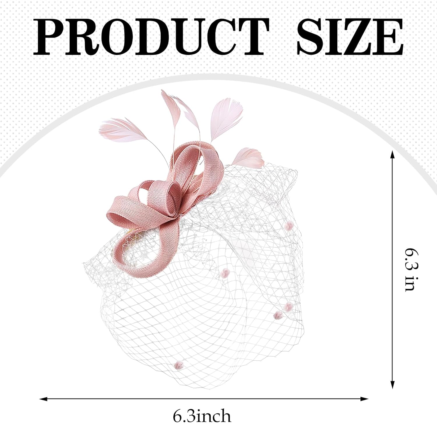 Pink Fascinators Headband with Feather - 2026 Kentucky Hat with Hair Clip, 1920s 50s Mesh Veil Cocktail Headwear Tea Party Derby Hats for Lady Girls Church Outfit Attire Dress Up - Image 4