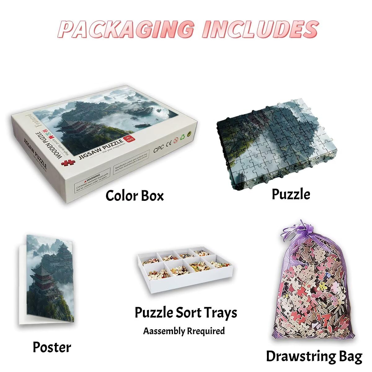 Puzzle 5000 Pezzi Paesaggi, Puzzle Adulti Retrò, Puzzles in Legno con Squisita Scatola di Imballaggio, Classici Puzzles Educativi per Adulti eTutta La Famiglie, Come Regalo Uomo, Decor Casa -3349
