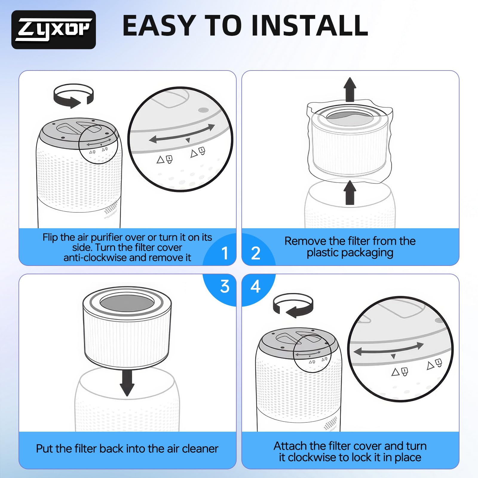 Core 400S - Filtro de repuesto para removedor de humo compatible con LEVOIT Core 400S y Core 400S-P, prefiltro de carbón activado 3 en 1 H13 True HEPA, Core400S-RF-SR (LRF-C401-BUS), 1 paquete, azul