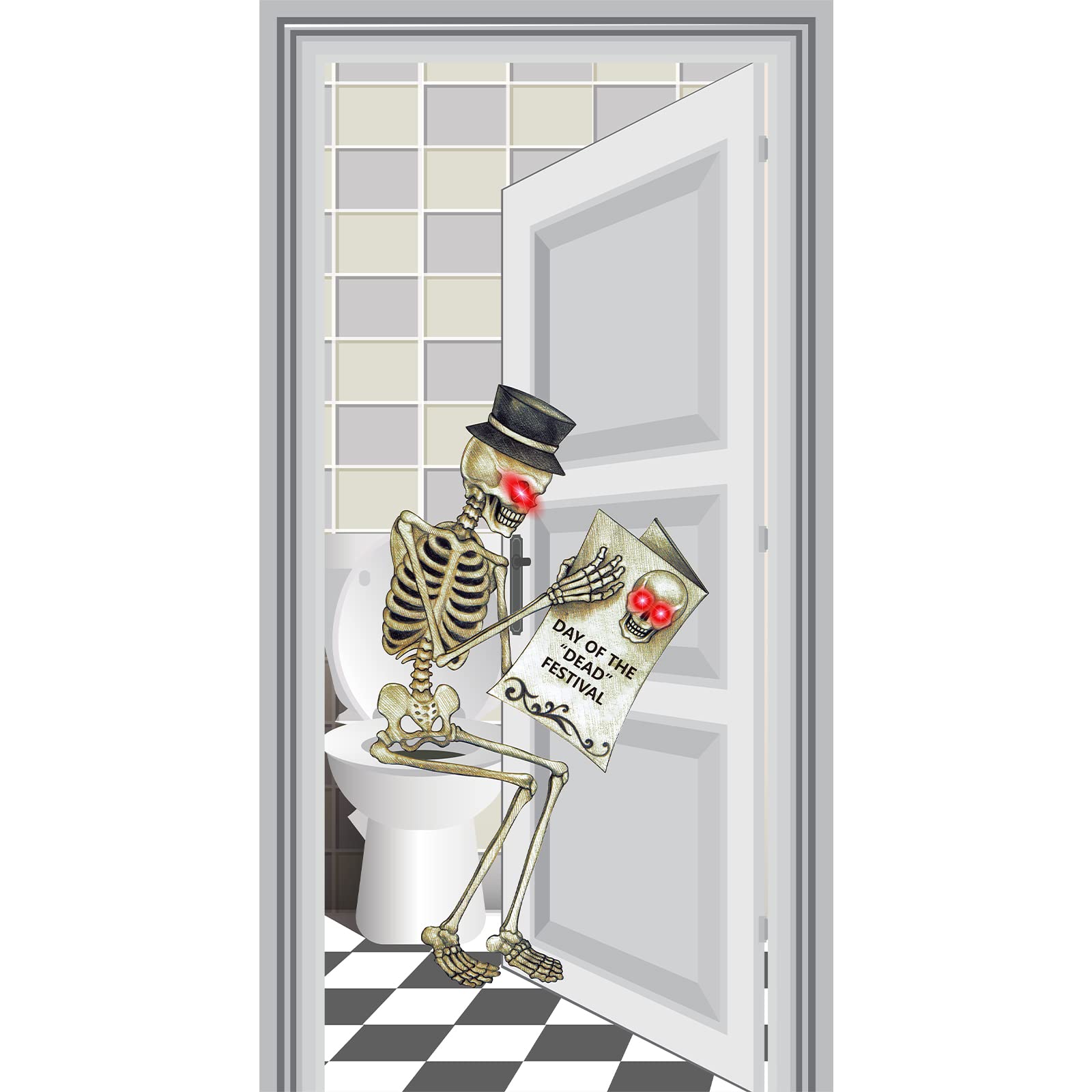 Halloween Garage Door Cover Decorations, Horror Garage Door Banner Large Hanging Backdrop, Wall
