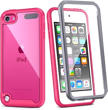 iPod Touch 7th Generation Case, IDweel Armor Shockproof Case with 2 Screen Protector Heavy Duty Full Protection Shock Resistant Hybrid Rugged Cover for Apple iPod Touch 5/6/7th Generation Rose