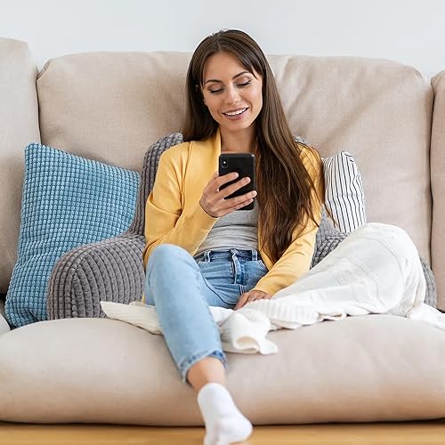 Miniatura 3 de A Nice Night Almohada de lectura para cama de cuña grande para adultos y niños, respaldo con brazos para sentarse en la camasofá para descansar en