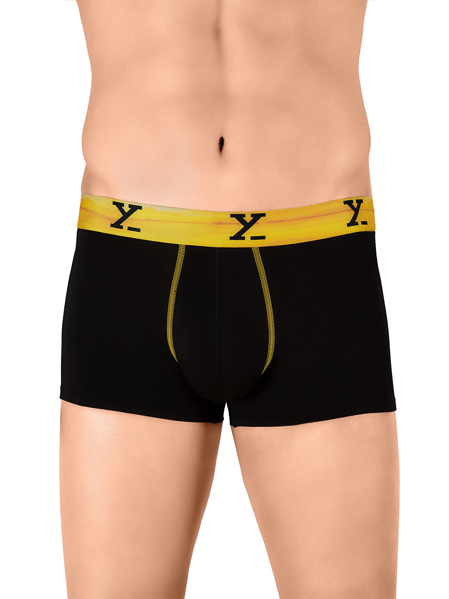 Men's Dynamo & Volt Tencel Micromodal Regular Fit Solid Antimicrobial Trunks with No Marks Waistband