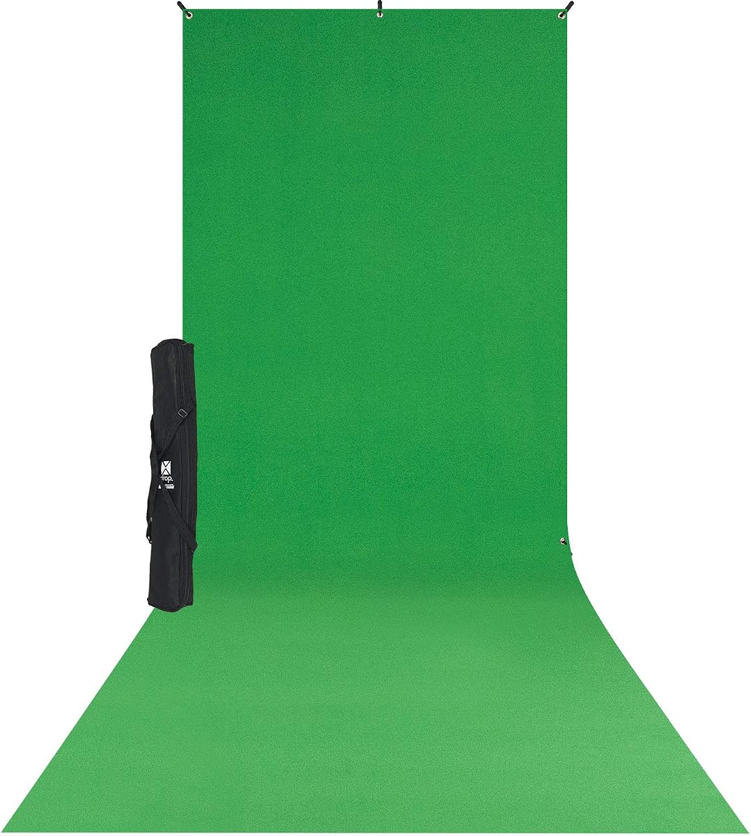 X-Drop Wrinkle-Resistant Photography and Video Conference Backdrop Kit - Chroma-Key Green Screen Sweep (5' x 12') Quick Assemble, Portable Background for Portraits and Headshots