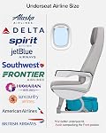Hanke Underseat Carry On Luggage with Wheels, 17-Inch Small Suitcase with Shoe Bag, Rolling Under Seat Luggage with 15.6" Compartment, Lightweight Personal Item Bag, Caribbean Blue