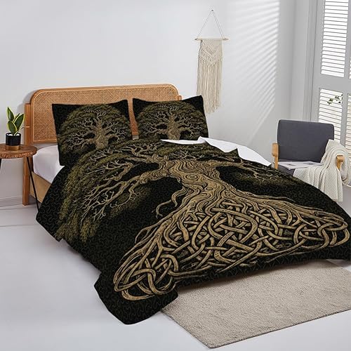 Miniatura 4 de Juego de ropa de cama con estampado de árbol de la vida, diseño de árbol de la vida, diseño de árbol de la vida, edredón de tamaño King