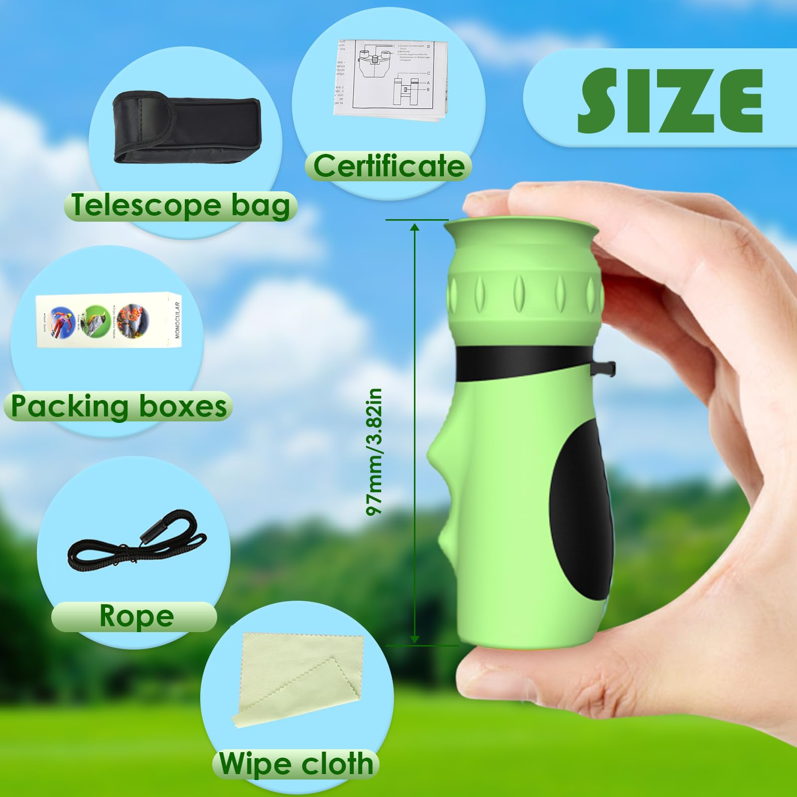 Monocolo 40x60 Professionale - Telescopio Portatile Per Birdwatching E Osservazione - Foto 3