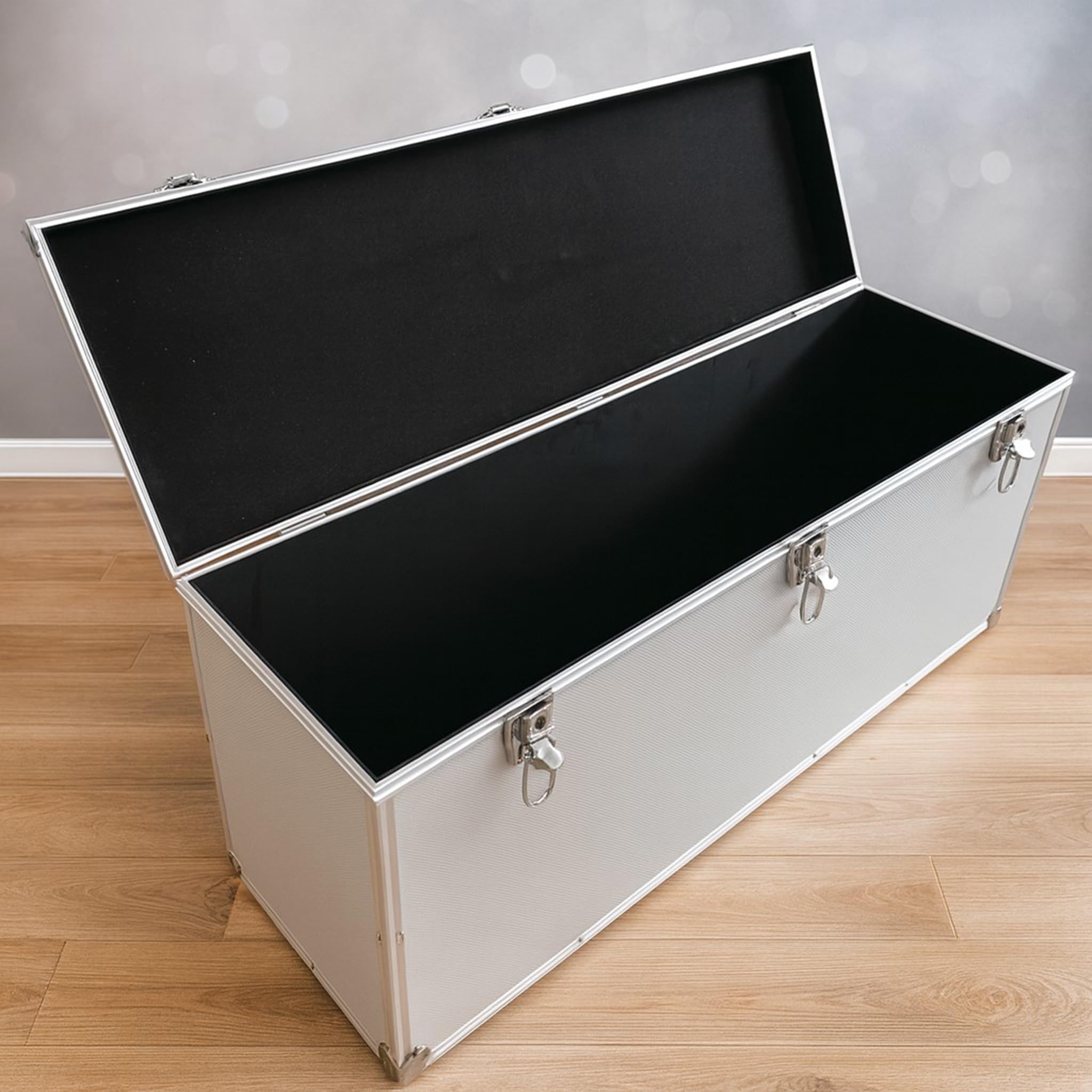 ECI Maleta (LBH) 80 x 25 x 35 cm plata tapa extraíble maletín de música caja de instrumentos de medición de pesca maletín de transporte