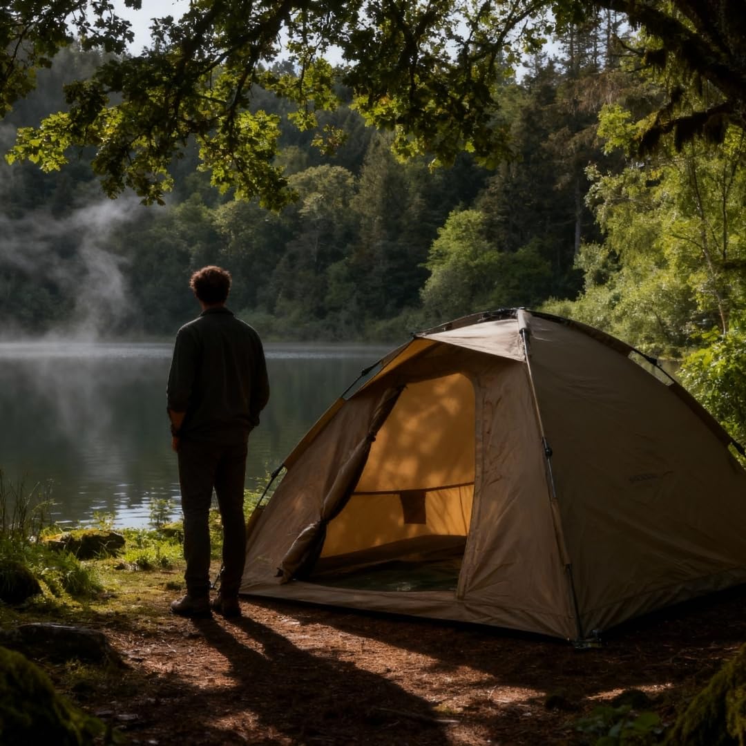 MK-Angelsport Ruck Zuck Karpfenzelt Fast Standup 2 Man Bivvy incl. Gummihammer mit Loser Bodenplane