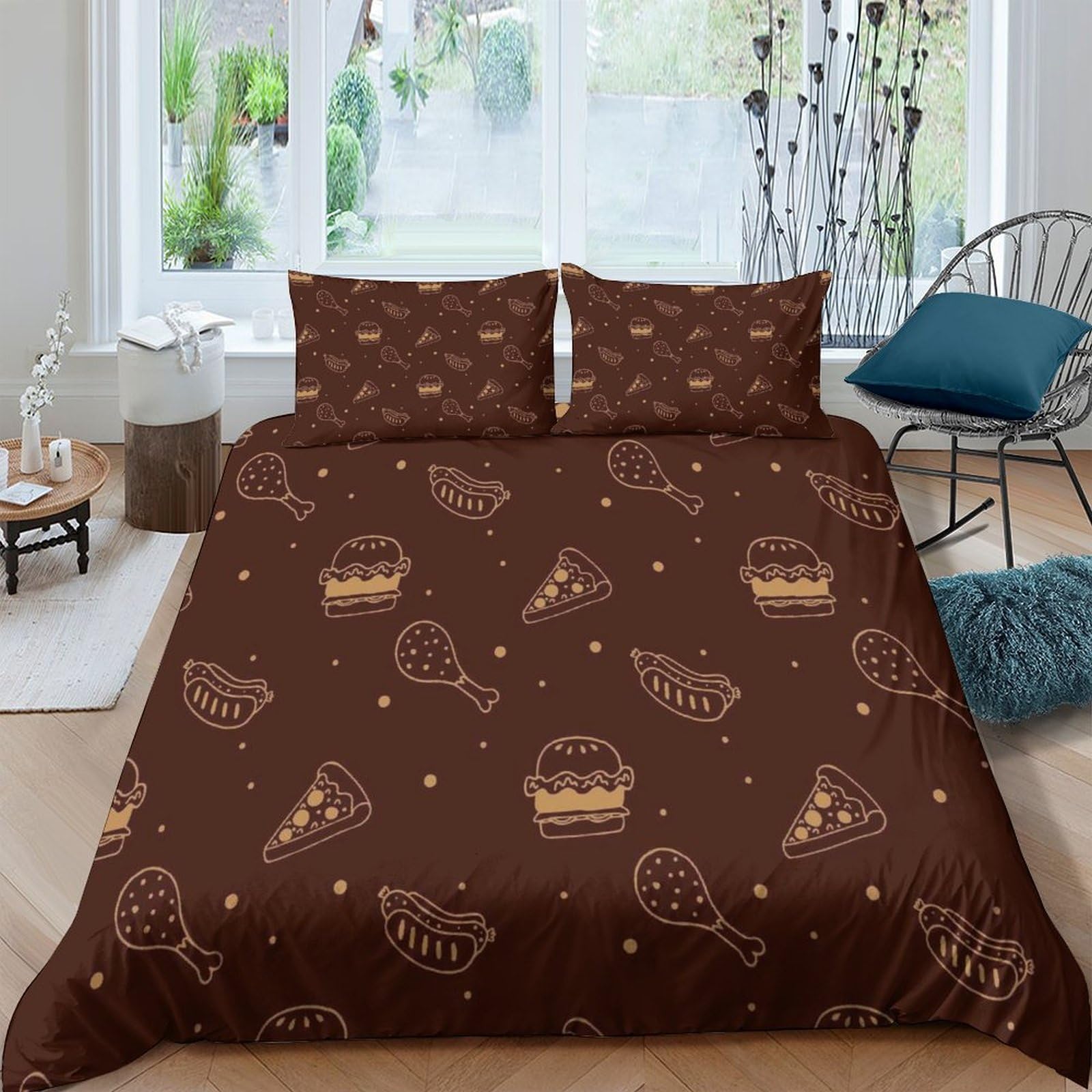 Ctjqhvkz Style-7 3D Printed Chocolate Dessert Fitted Sheet Microfiber Soft Breathable Pastry Tennis Bed Cover For Bedroom Dorm Decor Single（135X200cm）