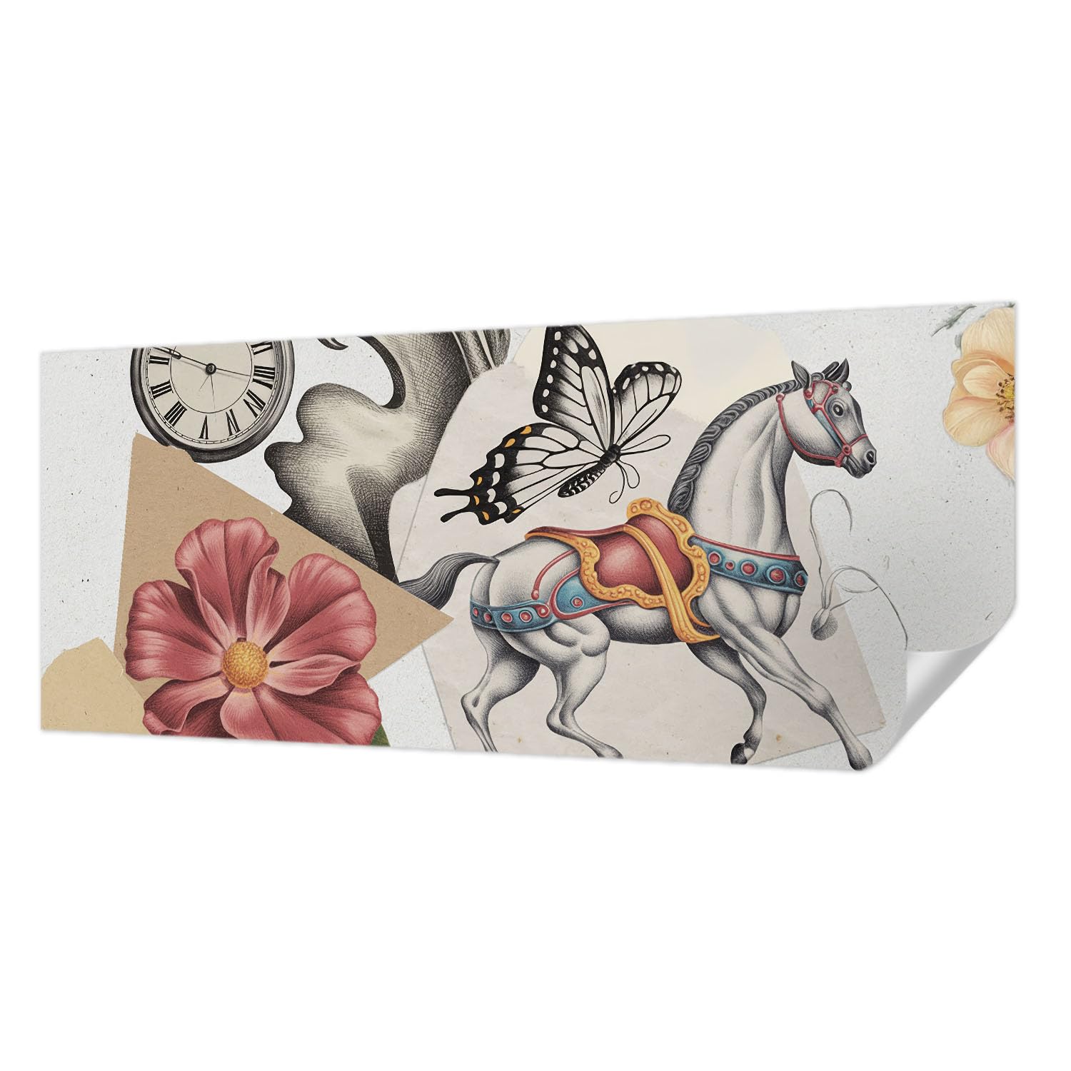 Décoration murale fleurs vintage 250x104 tapisserie panoramique auto-adhésive