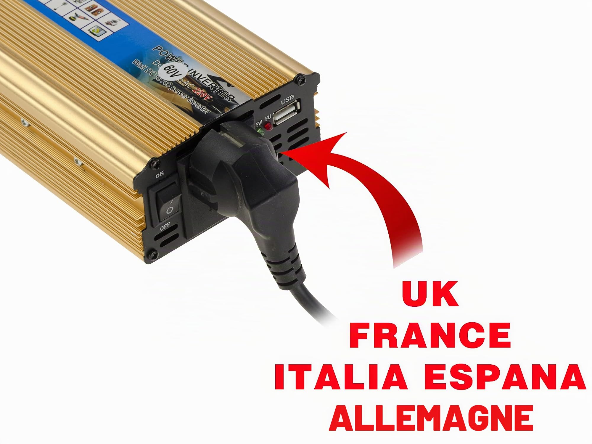 KALEA-INFORMATIQUE Convertisseur 60V vers 220V 500W continus 1000W crête
