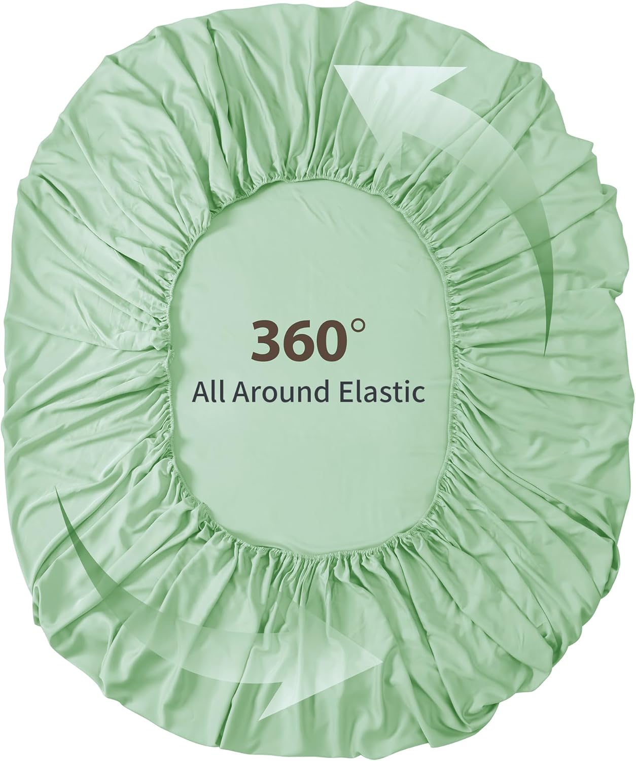 100% Viscose Derived from Bamboo Fitted Sheet Set 3 Piece - 2 Pillowcase 1 Fitted Sheet with 16" Deep Pocket, Hotel Luxury Silky Bedding, Ultra Soft, Cooling for Hot Sleepers(Green Queen)