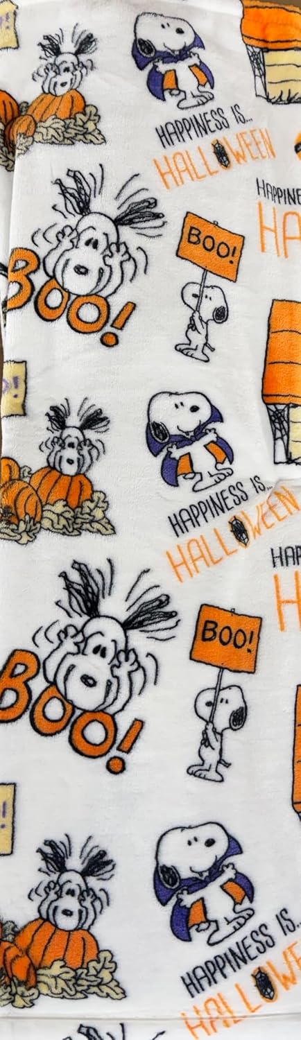 Berkshire Blanket & Home Co. Halloween Throws and Blankets (White - Happiness is Halloween, 60" x 70")