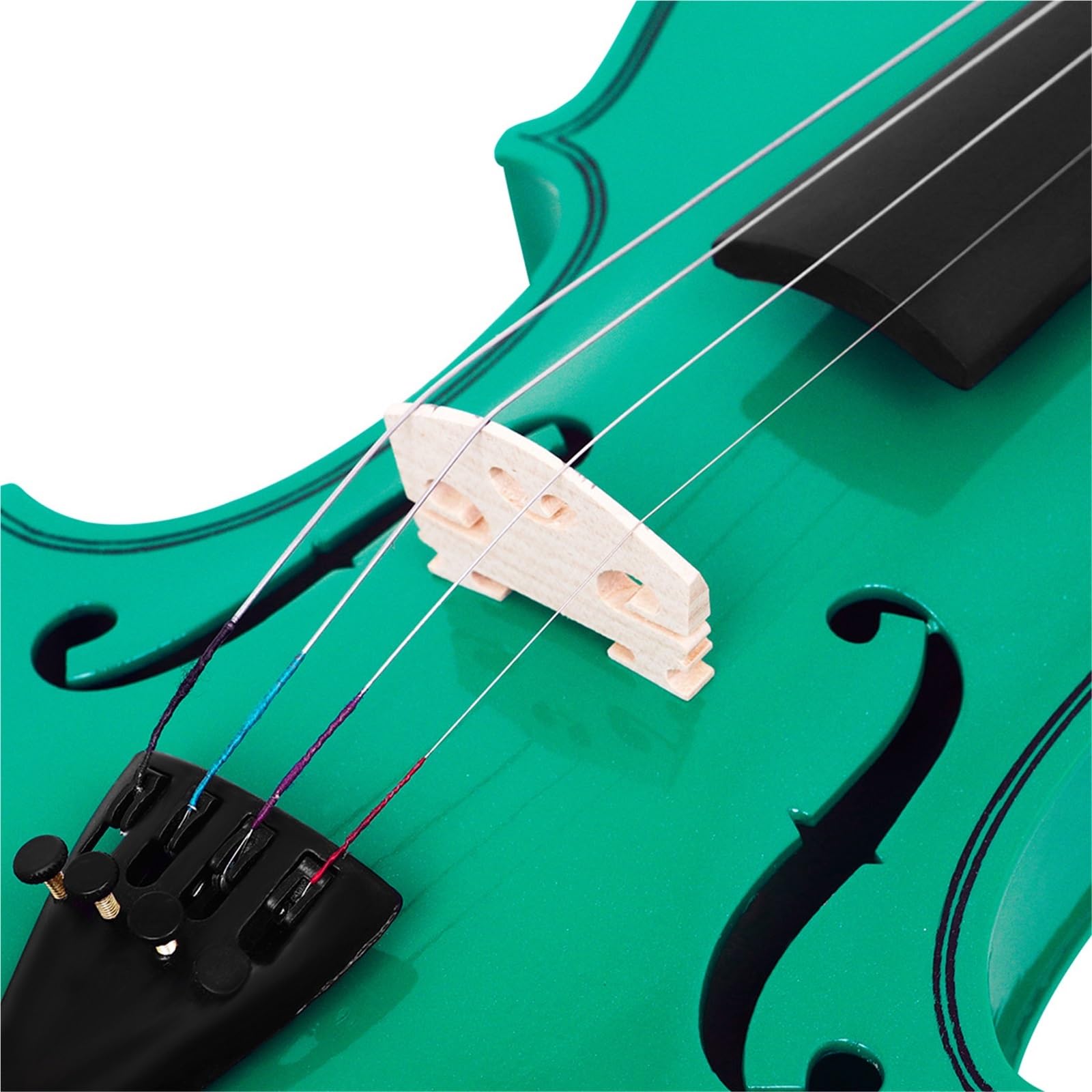 Violino Set Il Violino Verde Popolare In Legno Massello Inizia A Esercitarsi Con Il Piccolo Pianoforte 4/4 Per Adulti