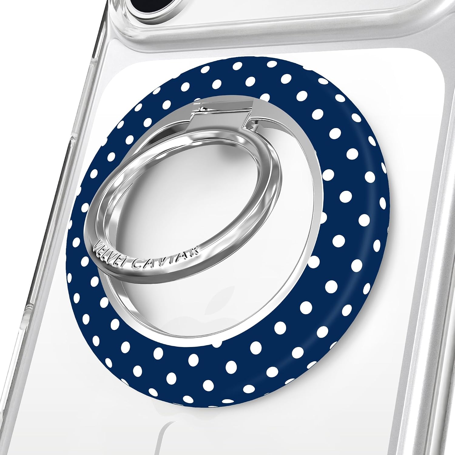 VELVET CAVIAR Compatible with MagSafe Phone Grip 2.0 | Cute Magnetic Ring Holder | Finger Loop Kickstand | Pop On Accessory for iPhone 17, 16, 15, 14, 13, 12 | Nude Checkered