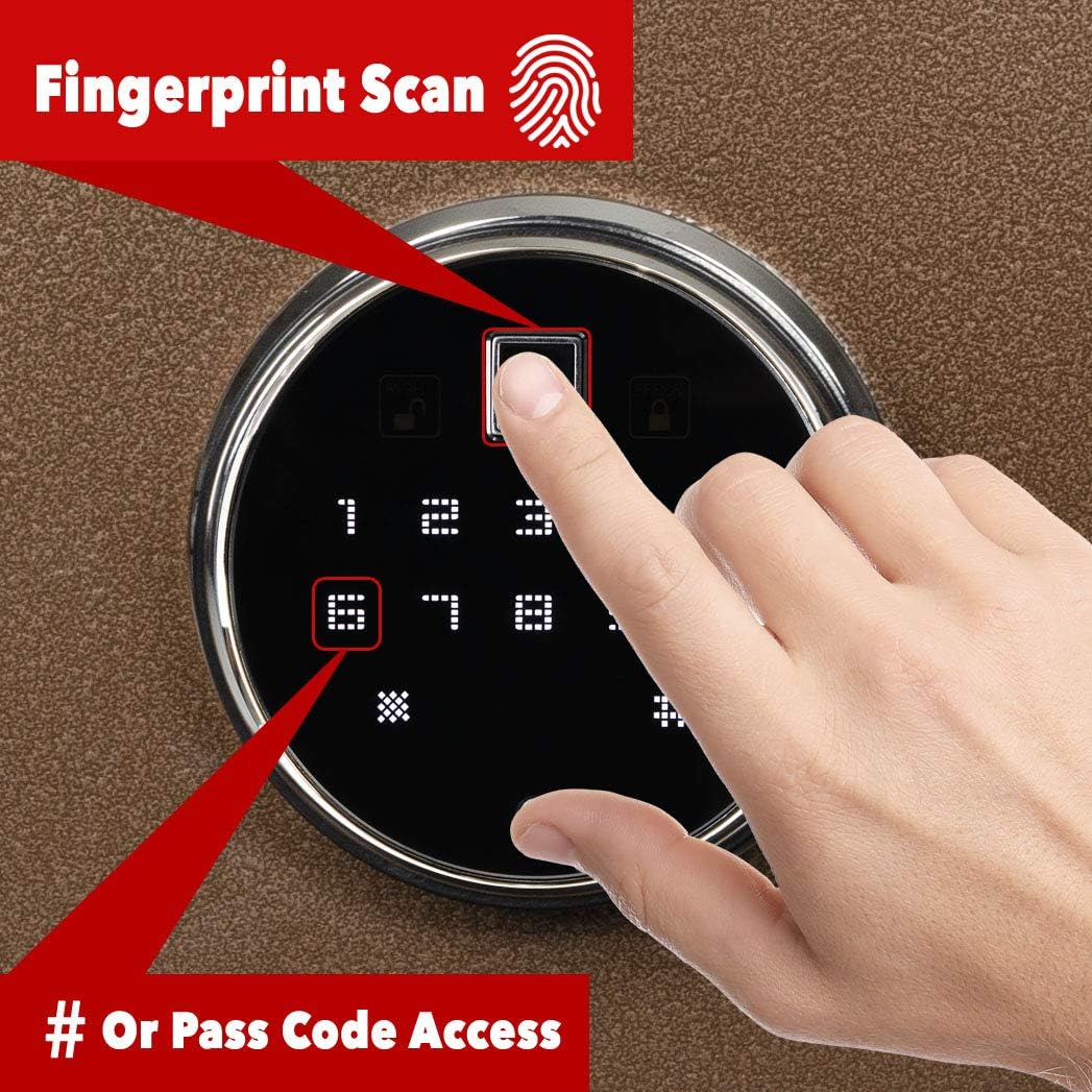 Intact Large Quick Access Biometric Fingerprint Gun Safe With Nex-Gen Full Keypad Module Tall Bronze