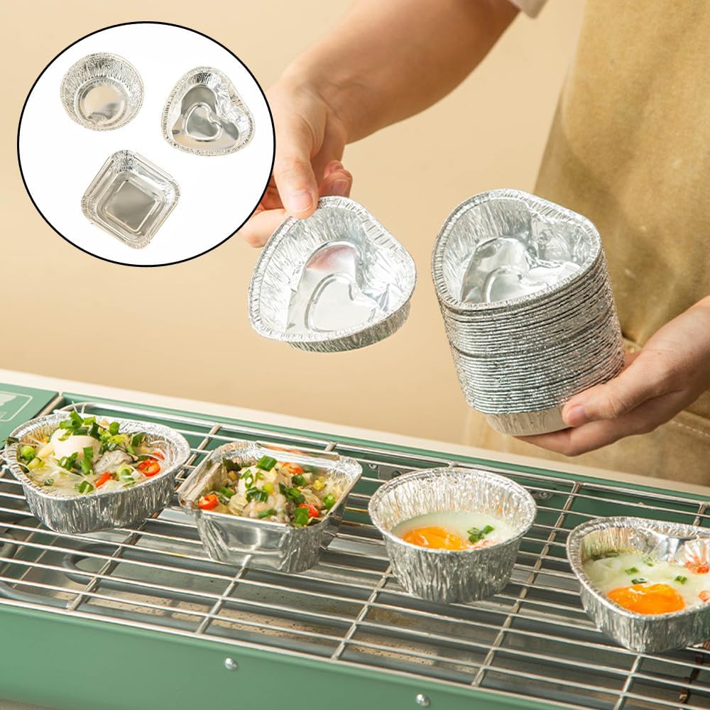 30 Pack Aluminum Foil Pie Pans Disposable Mini Pie Tins Ramekins Muffin Cups Tin Foil Cupcake Pans Small Pie Tin for Bakeries Desserts Tarts Pot Pies Cafes Restaurants Air Fryer Oven Safe