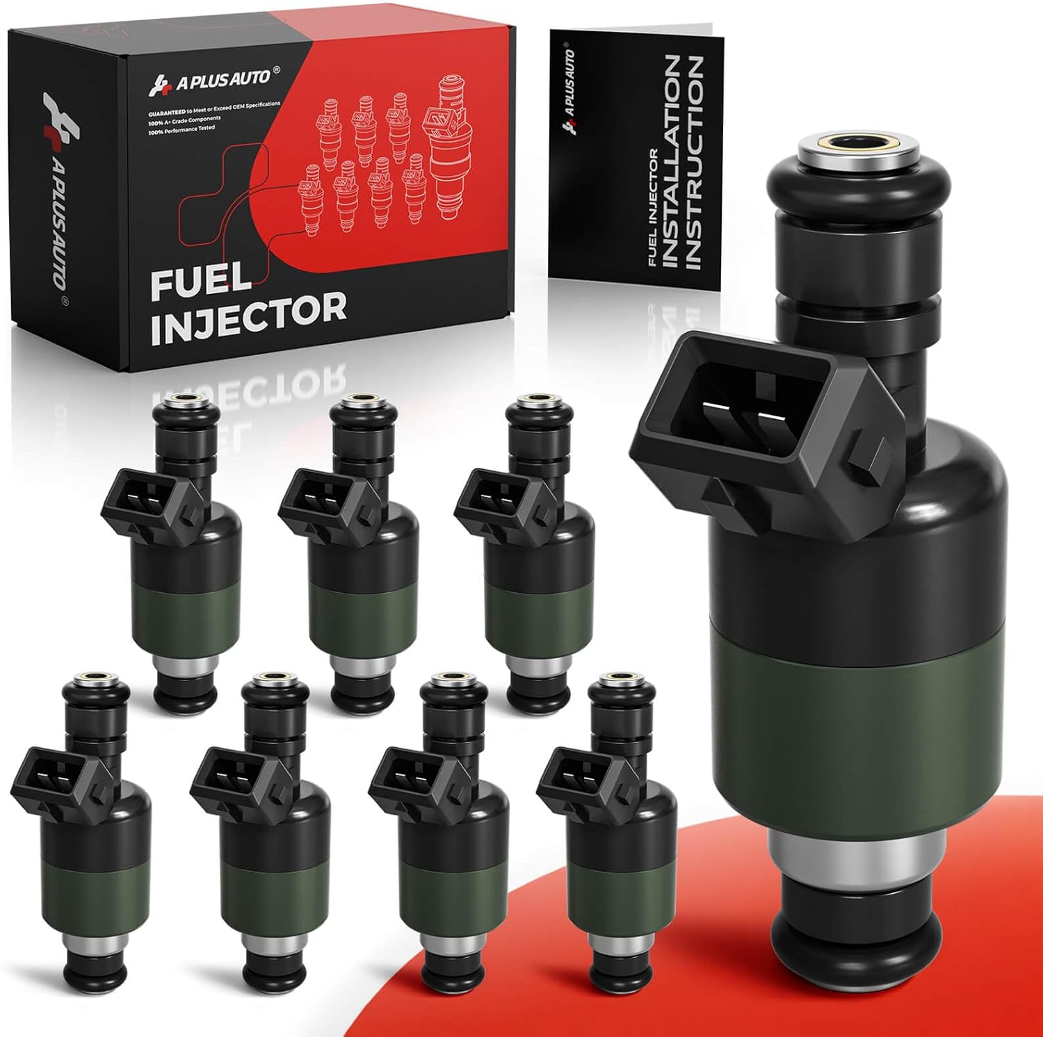 Fuel Injectors Set of 8, Compatible with 1994 1995 1996 Chevy Impala Camaro Corvette Caprice, 1994 Commerical Chassis, Buick Roadmaster, Cadillac Fleetwood, Pontiac Firebird V8 5.7L, Gas