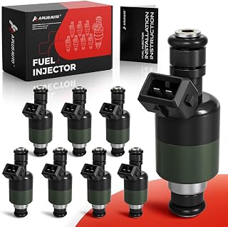 Fuel Injectors Set of 8, Compatible with 1994 1995 1996 Chevy Impala Camaro Corvette Caprice, 1994 Commerical Chassis, Buick Roadmaster, Cadillac Fleetwood, Pontiac Firebird V8 5.7L, Gas