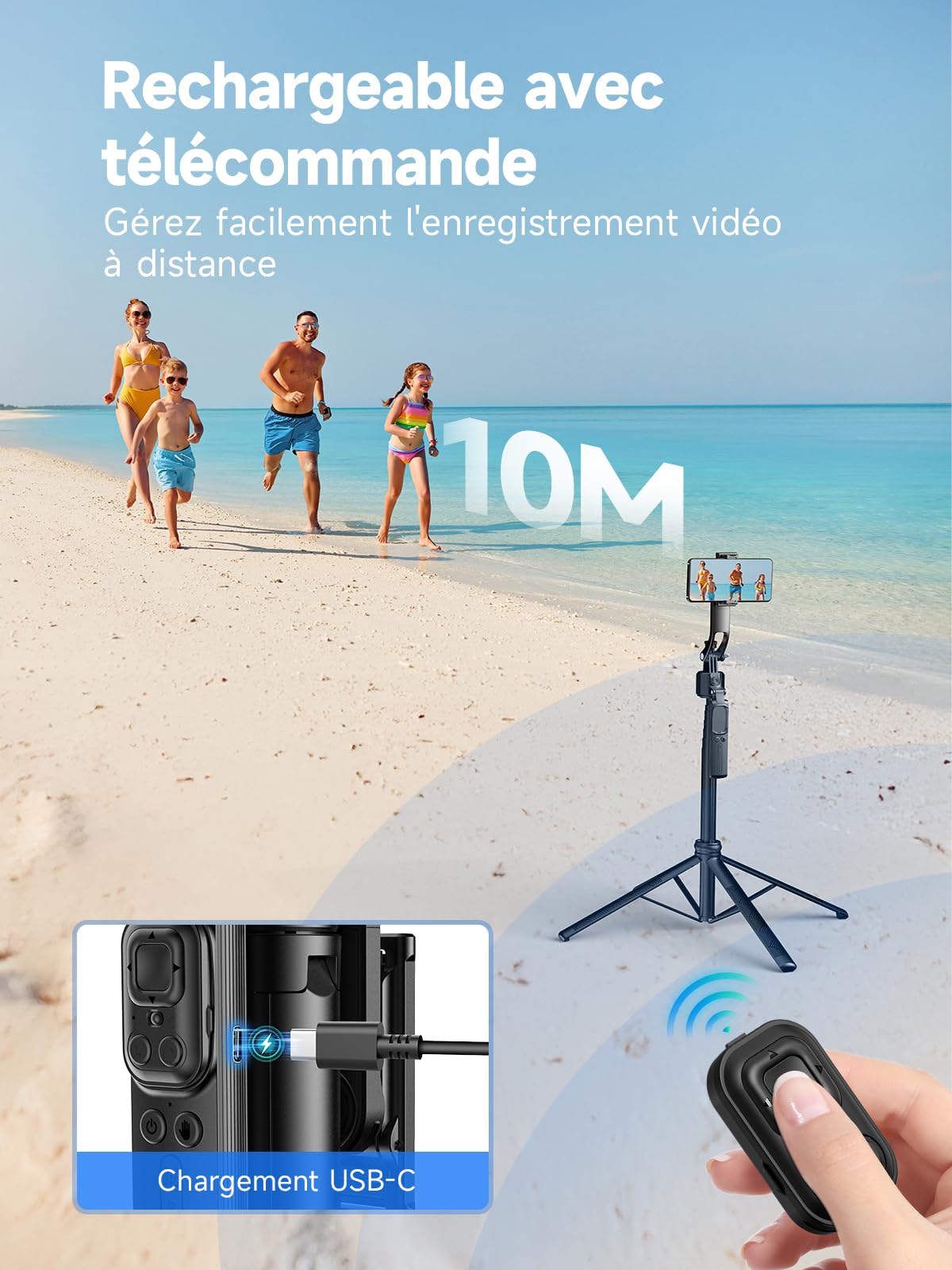 Trepied Suivi Automatique, Rollei Stabilisateur & Perche Selfie Smartphone