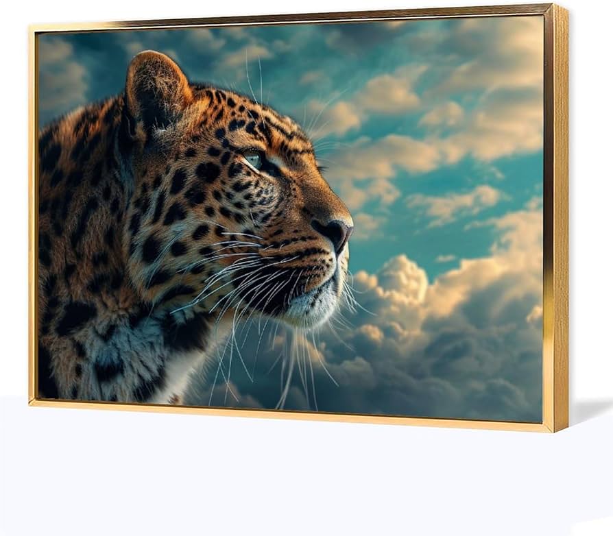 Amazon.co.jp: 絵画 遠くのヒョウを眺めながらインテリア 絵画 動物 Amazon.co.jp: 絵画 遠くのヒョウを眺めながらインテリア 絵画 動物