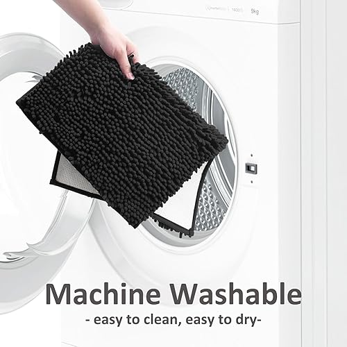 Miniatura 6 de Juego de alfombras de baño de 3 piezas, antideslizantes, alfombras de baño de felpilla gruesa, suaves y absorbentes, juego de tapetes de baño