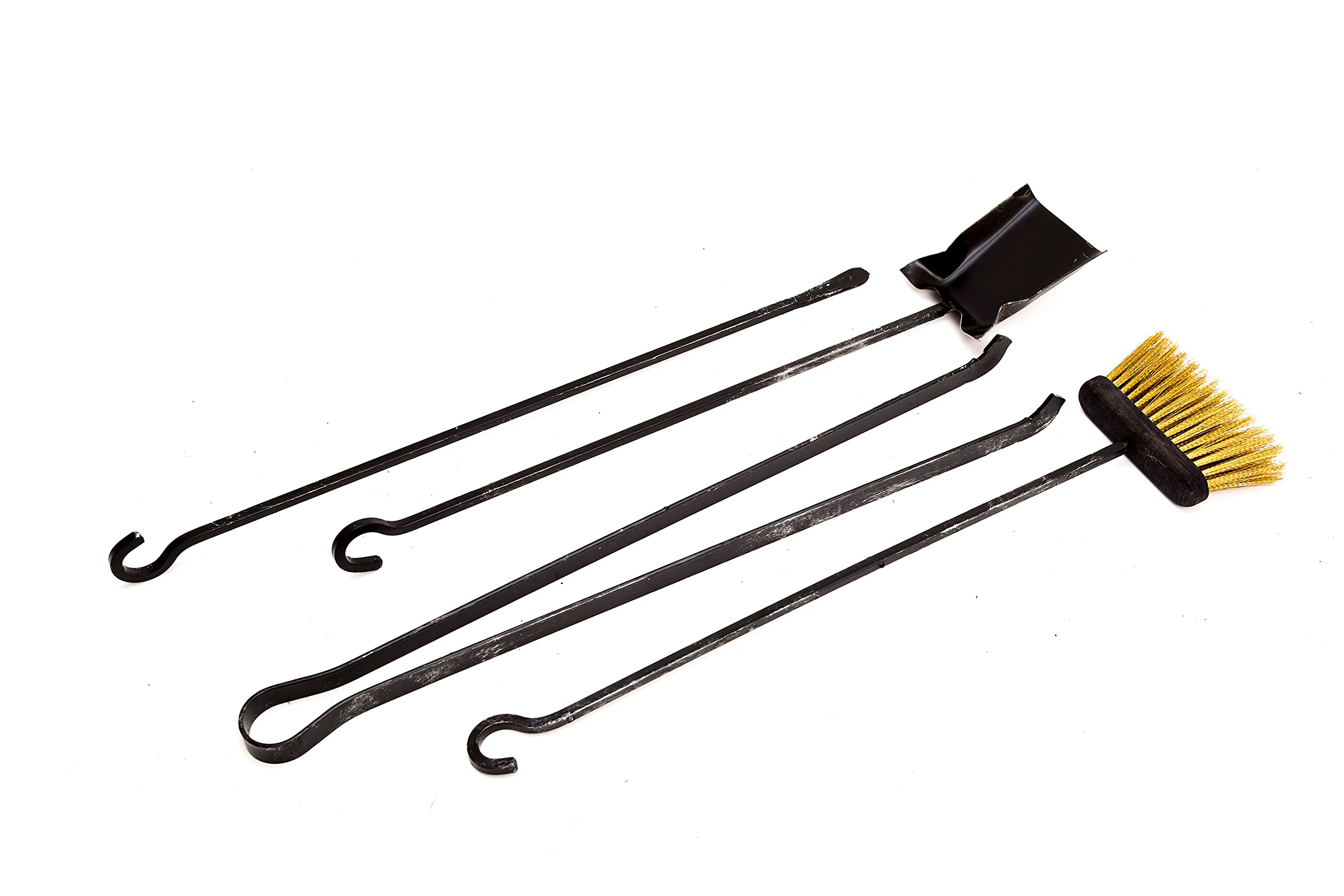 Set accessori camino completo, ferro forgiato con pomo,pesante