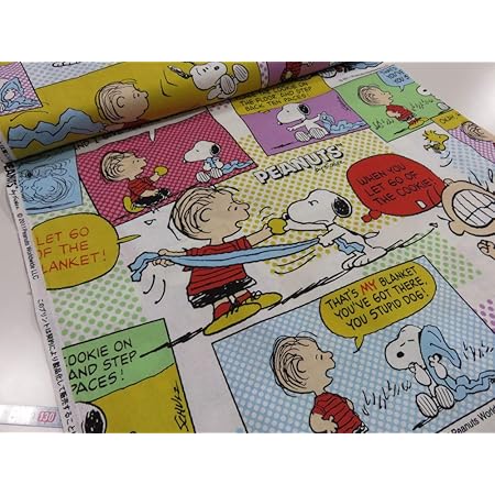 Amazon スヌーピー コミック カラフル シーチング生地 キャラクター 生地 布地 コットン プリント生地 入園 男の子 布 生地 通販