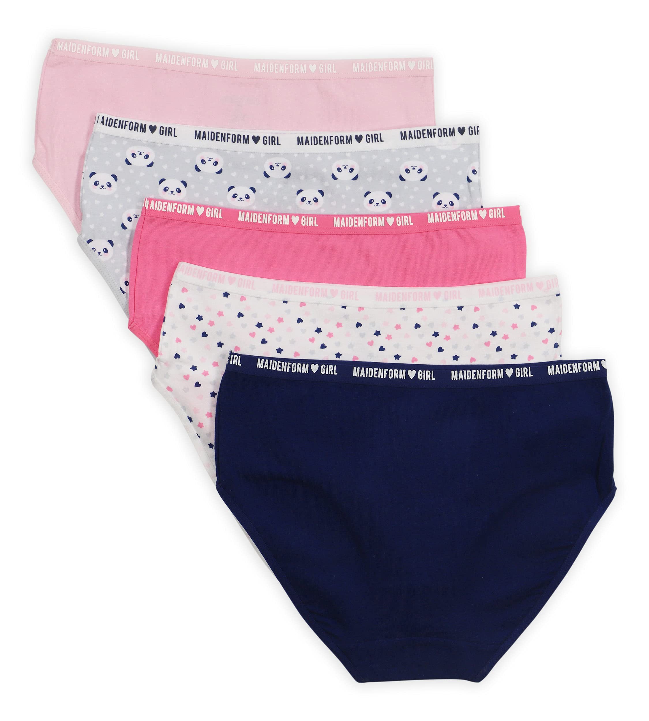 Maidenform Girls Cotton Brief Panties 5 Pack