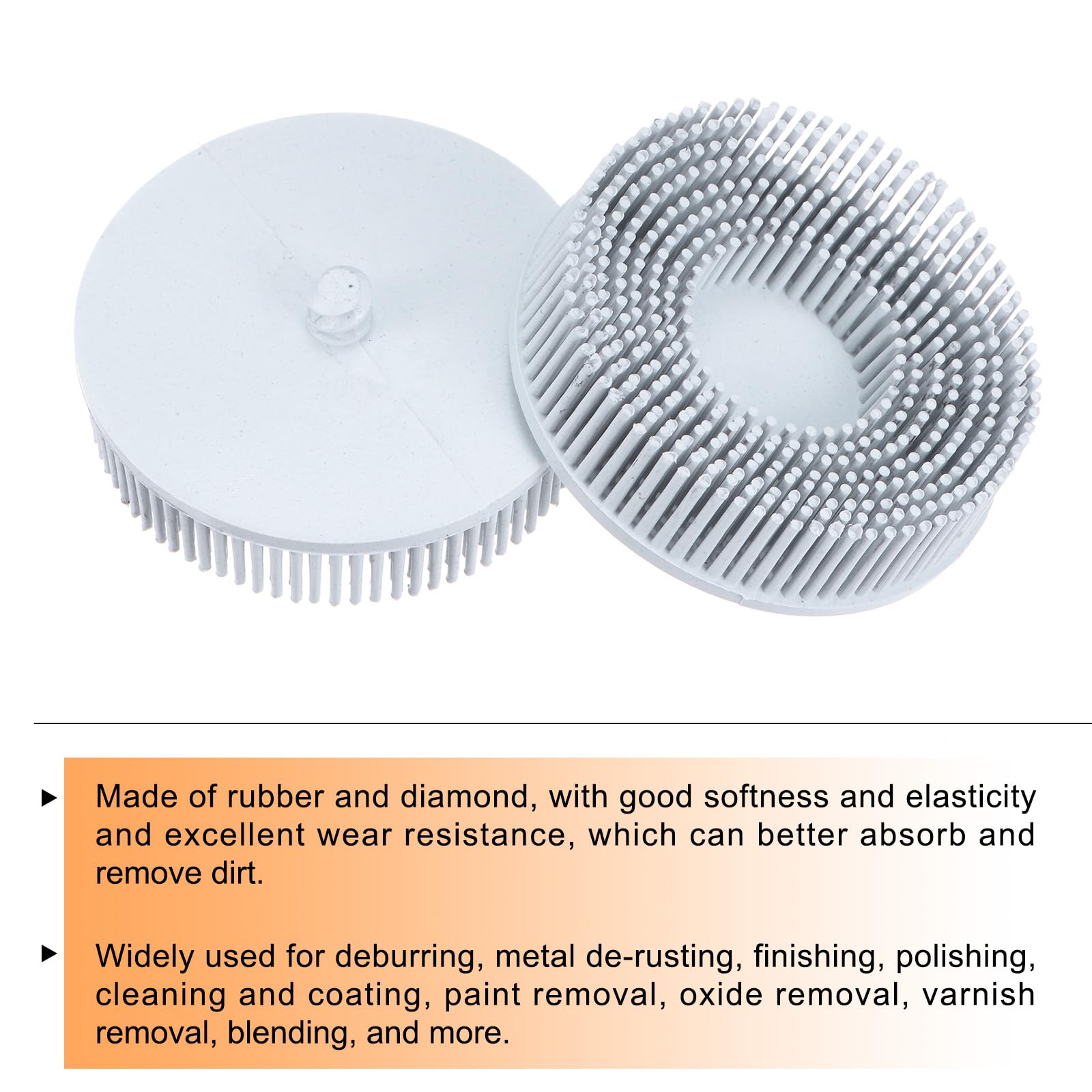 3 Inch Bristle Disc Emery Rubber Detail Abrasive Brush Deburring Polishing Grinding Wheel Jewelry Wood Metal Polishing