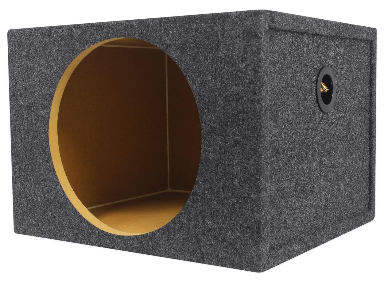 Rockville RMS12 Single 12" Sealed Subwoofer Enclosure, 1.6 Cu Ft, 3/4" MDF Construction, Air-Tight Design, Deep Bass, Durable Build, Made in USA, for