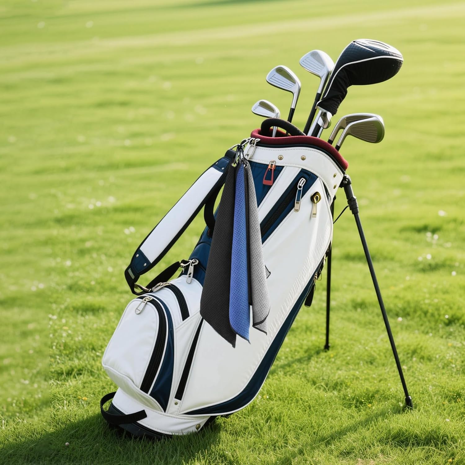 3 Pack Microfiber Golf Towel Men Women with Carabiner Clips Waffle Golf Cleaning Rags(Small) - Image 8