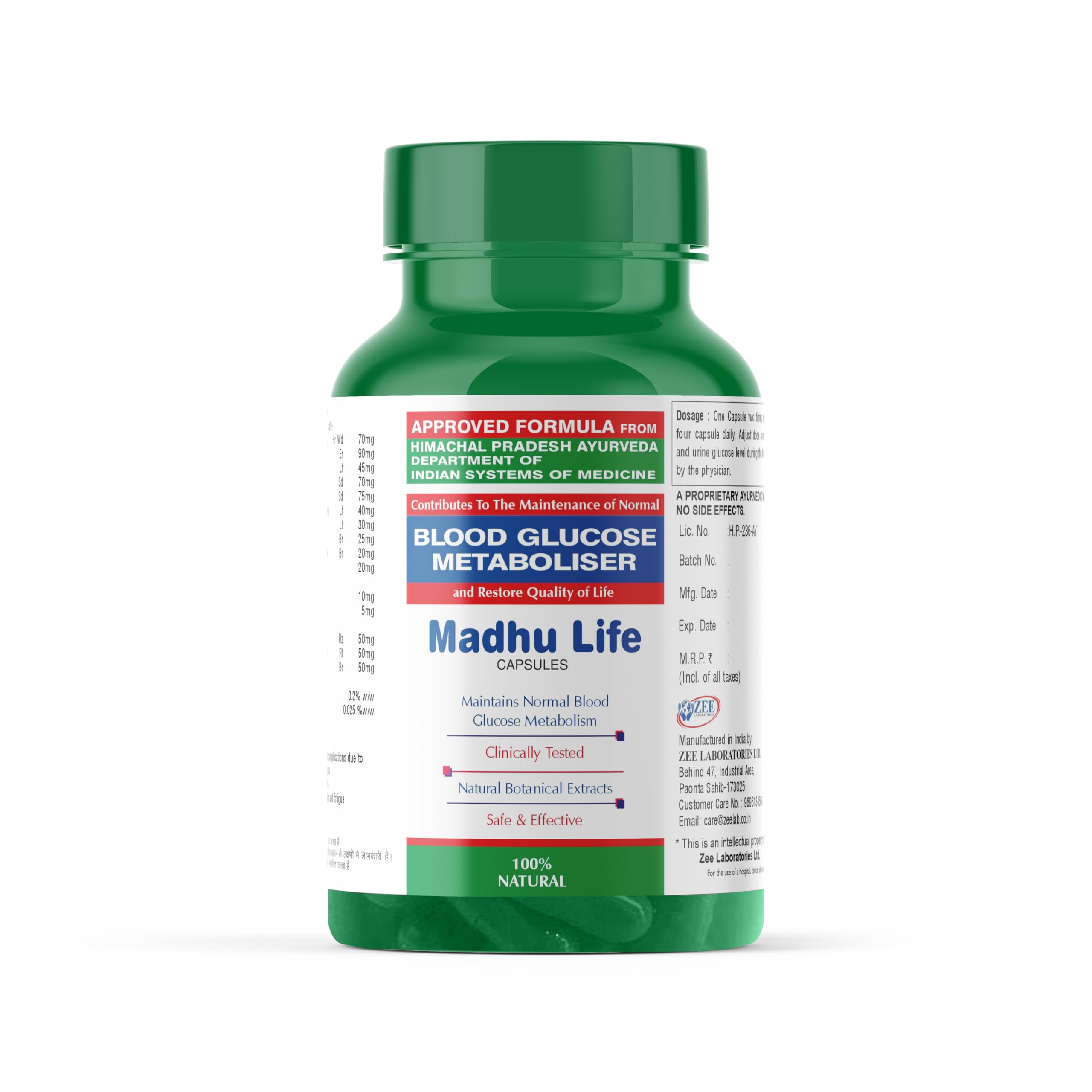 Zeelab Madhu Life Capsules | 100% Natural Ayurvedic Medicine For Diabetes-image-36