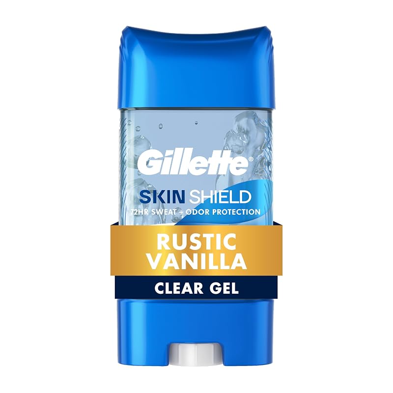 Desodorante antitranspirante em gel transparente Gillette SkinShield, fragrância Rustic Vanilla, 108 g