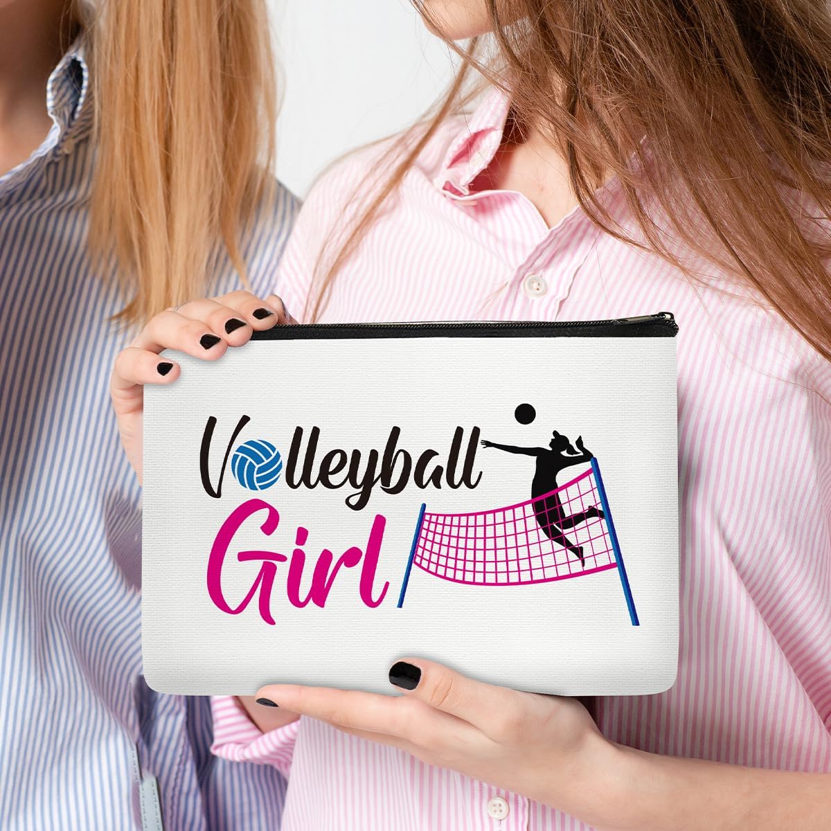 Volleyball Makeup Bag Gifts – 8 Pcs Inspirational Volleyball Gift Set for Teen Girls Women Funny Cosmetic Pouches for Players Coaches Team, Cotton-Blend Travel Toiletry Zipper Bags - Image 4