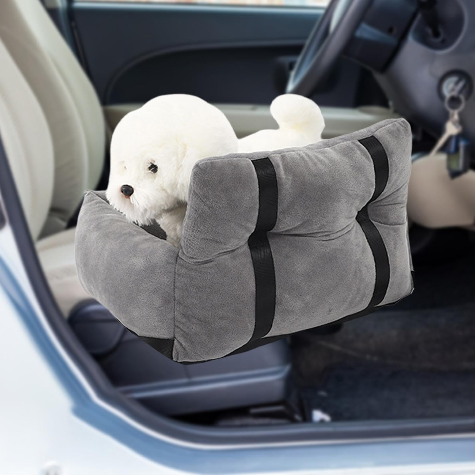 Gralara Asiento Elevador para Automóvil para Mascotas Transportín para Perros Y Gatos de Viaje Portátil Instale Fácilmente Accesorios de Tela Suave Y Cálido G, 53x42x29cm
