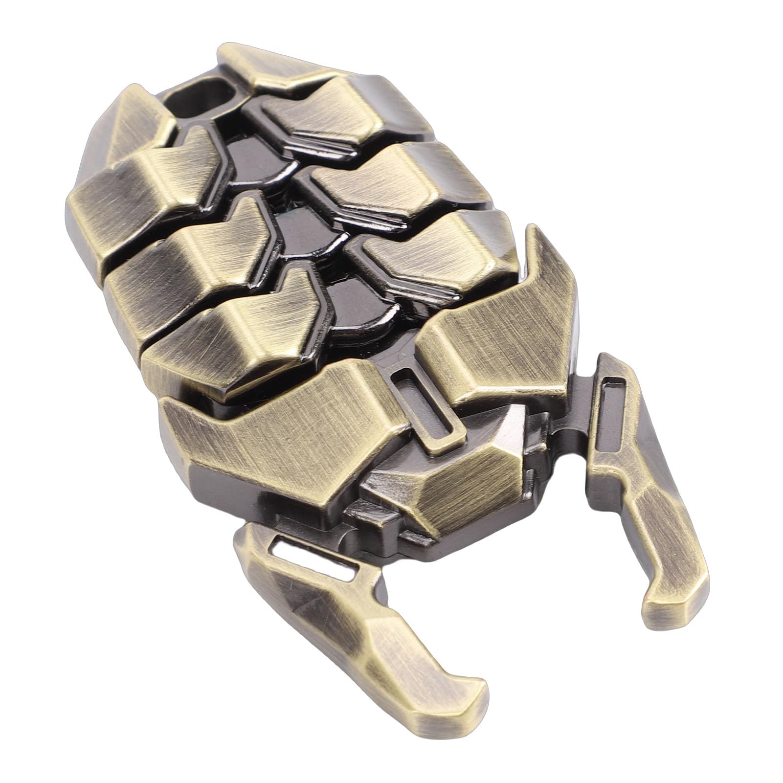 Denash Push-Slider-Spielzeug, 3-Tasten-Slider aus Metall, Sensorisches Fidget mit Flaschenöffner, ägyptisches Skarabäus-Design, Stressabbau-Gerät für Erwachsene (Bronze)