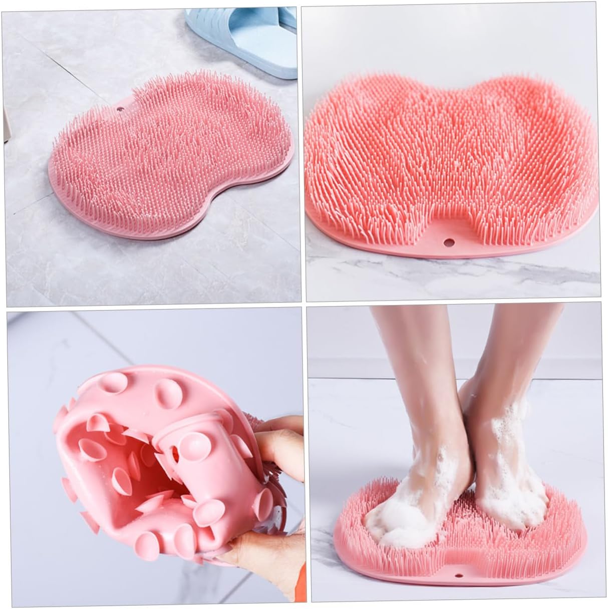 Multi-Function Shower Foot Scrubber Mat with Foot Massager and Non-Slip for Bathing and Relaxation